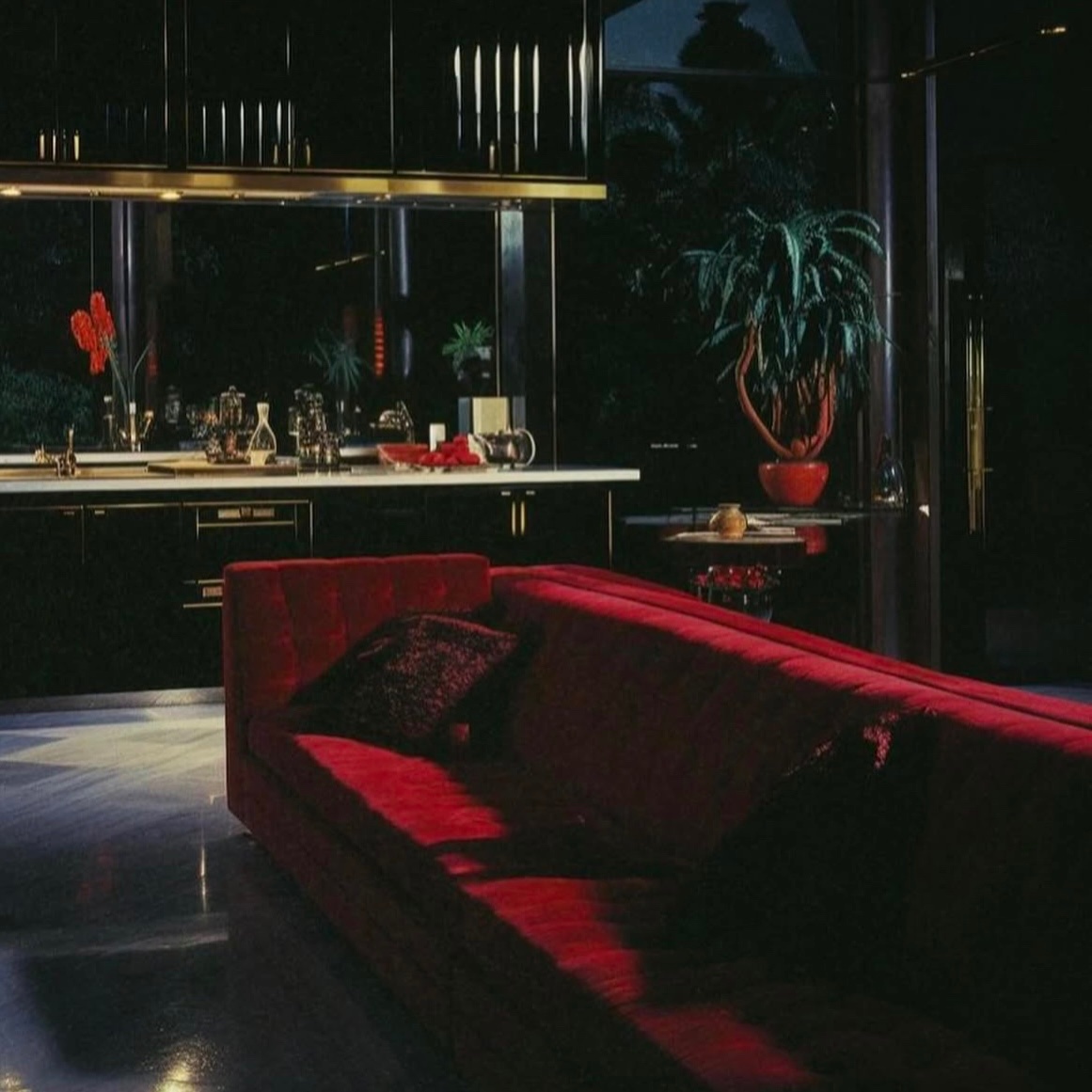 1980s red velvet moodboard