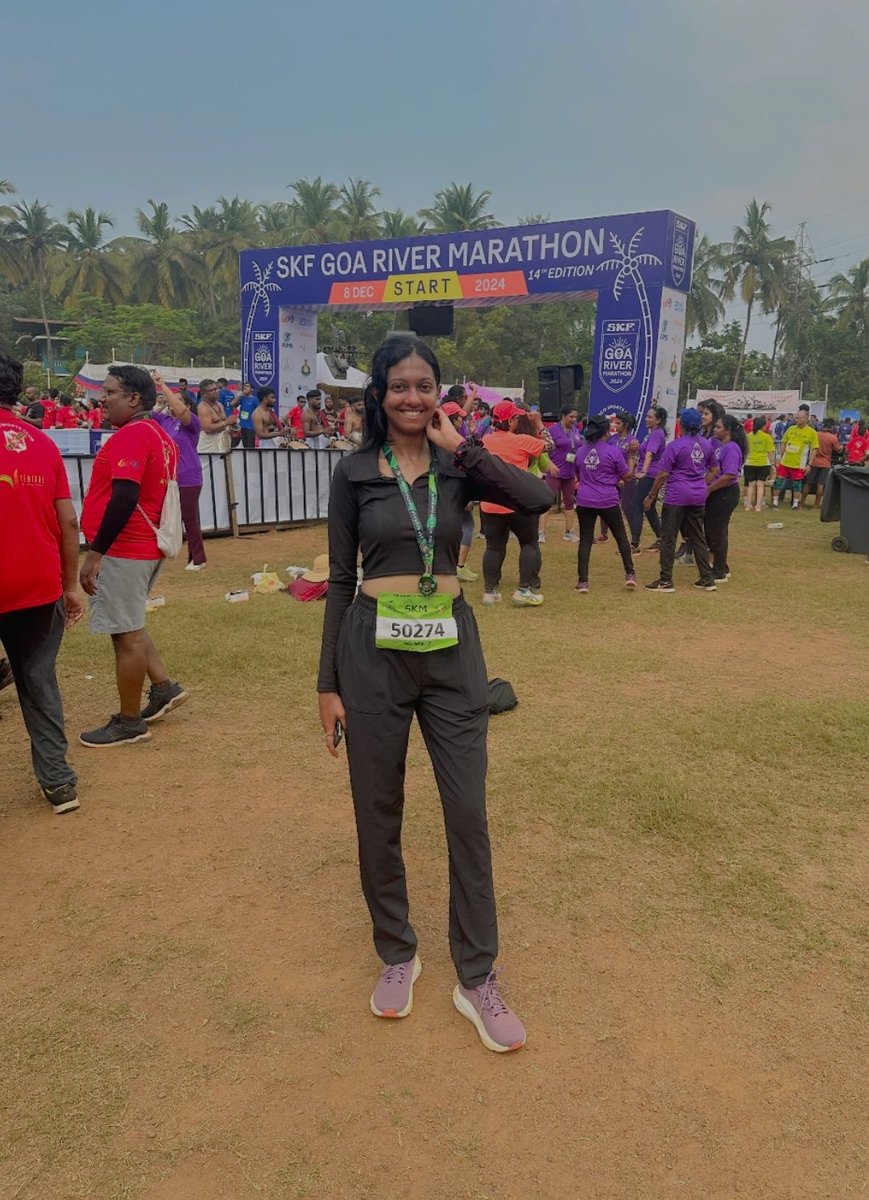 VBcodes's tweet image. Made my 5K debut at the SKF Goa River Marathon — it only gets better from here! ✨️🏅
