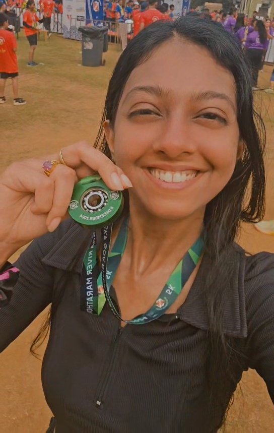 VBcodes's tweet image. Made my 5K debut at the SKF Goa River Marathon — it only gets better from here! ✨️🏅