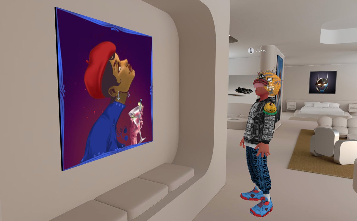 DJCkay's tweet image. Decided to put up some Art &amp;amp; Music via @oncyber &amp;amp; I’m reminded of the many great communities I’ve met on this Digital journey so far…🎶

@Broadside2037 @VectorMeldrew #Broadside #OnCyber #Avatar  @batcowls #VRM #AKidCalledBeast 🦇