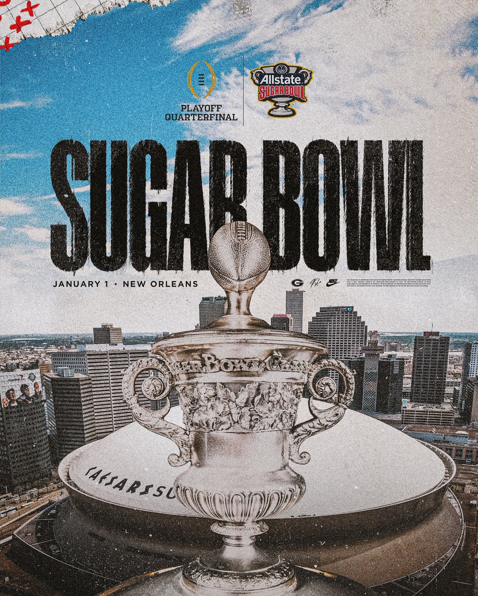 GeorgiaFootball's tweet photo. 𝐖𝐞’𝐫𝐞 𝐢𝐧.

The Dawgs are headed to the Big Easy.

#GoDawgs https://t.co/NT33HGMRBI