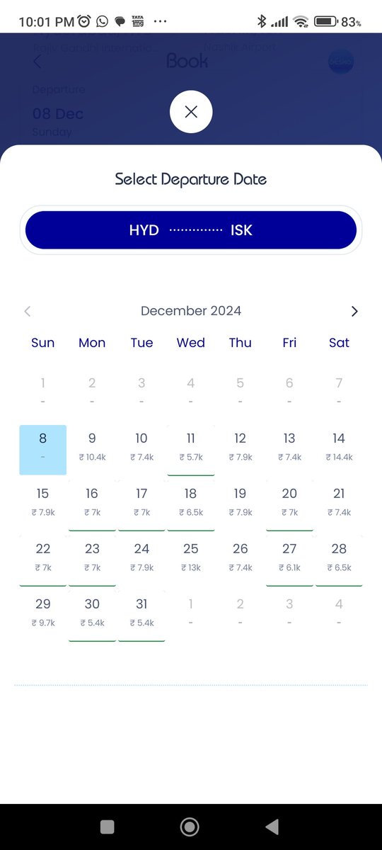 peekaye07's tweet photo. @IndiGo6E what kind of surge pricing r u doing. The Saturday fare on 14 Dec is twice the normal. RS14000/- for a short distance. TOTAL ABUSE OF POWER. @MoCA_GoI , should u not intervene. These rates for a 560 km flt by a turbo prop is daylight robbery. Customers are being looted https://t.co/pFyE6qqew5