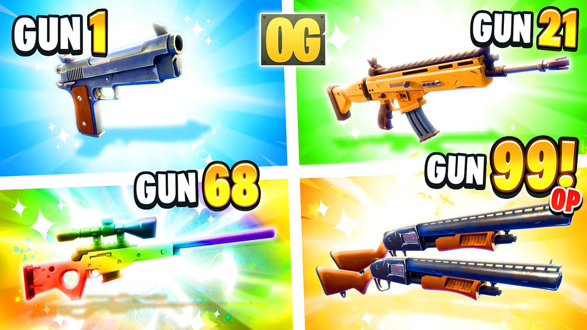 ⭐ NEW MAP – OG GUN GAME 💥
🎮 Code: 9631-4820-9928

💪 Eliminate, switch weapons!
✨ OG Music, Lootpools &amp; Double Pump!
🌟 Iconic Chapter 1 POIs!
🔥 Rank up to Unreal!

🎉 GIVEAWAY for 17,500 V-Bucks here: discord.gg/8Ck5aJeS