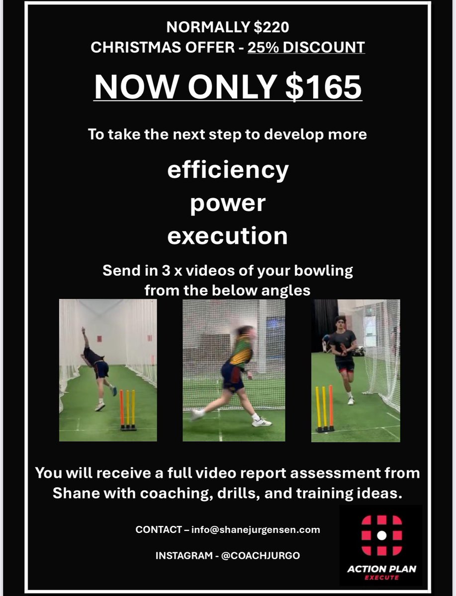 shanejurgo's tweet photo. Christmas offer!
Great idea for a Christmas for family or friends. 

Contact me for more details and ideas to take your cricket to the next level!

#christmas #giftvoucher
#cricket #coaching #support
#guidance #bowling #action #plan
#explore #curious #learn https://t.co/GZjxoQPGQa