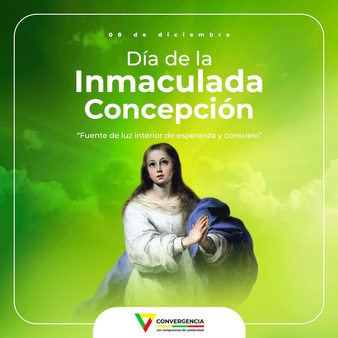 ConvergenciaVe's tweet photo. Hoy celebramos a la Inmaculada Concepción, símbolo de amor y esperanza que ilumina incluso los caminos más difíciles.

Nuestro coordinador nacional, @BiagioPilieri, fiel devoto de la Virgen, la acompañaba cada año con fe y compromiso. Este año, no podrá estar presente porque está injustamente detenido. Pedimos que interceda por su pronta liberación y la de todos los presos políticos.

Que su fuerza y nuestra fe sigan siendo el faro que nos guíe hacia la justicia y la libertad.

#DíaDeLaInmaculadaConcepción
#08Dic