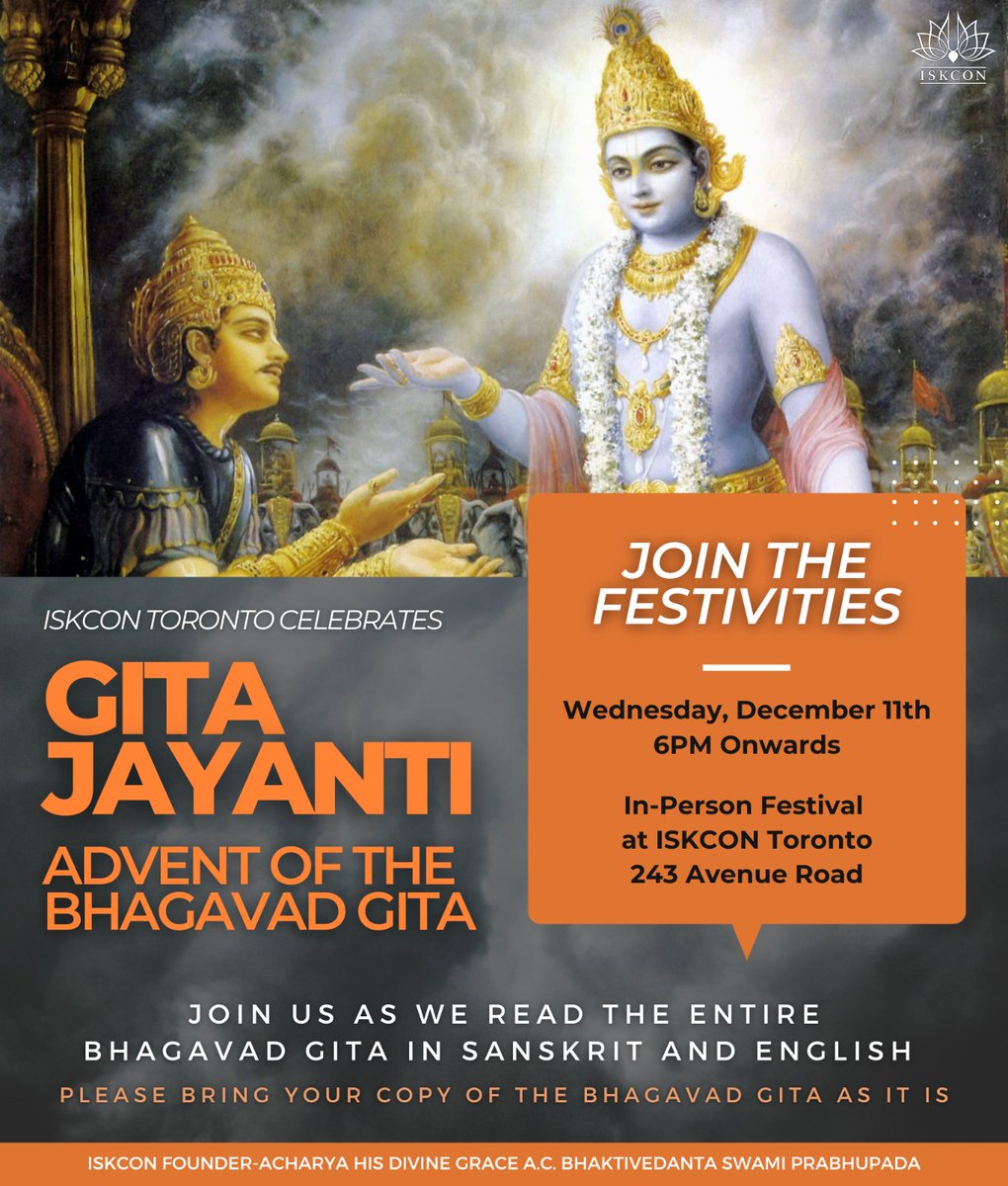 Gita Jayant - Dec. 11th, 2024
visit torontokrishna.com for more info