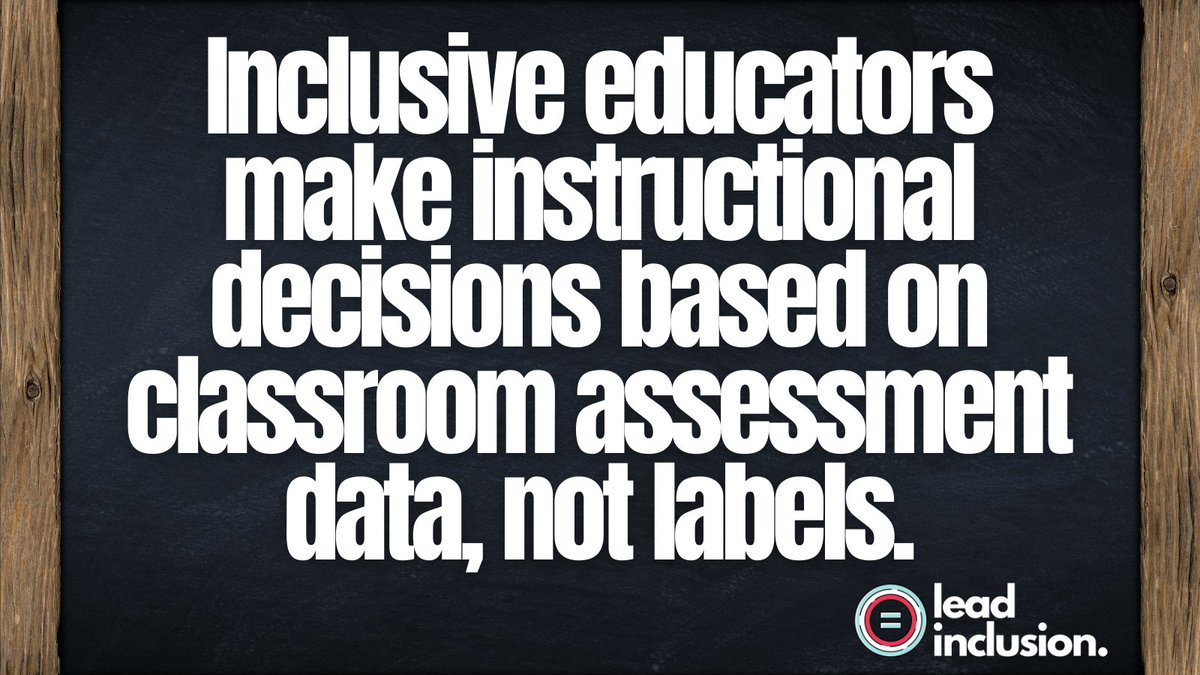 leeannjung's tweet photo. Inclusive educators make instructional decisions based on classroom assessment data, not labels. Implication: All the students with IEPs don't get grouped into a resource room together. #LeadInclusion #TeacherTwitter #ATchat #SBLchat #TG2Chat https://t.co/EOFw5wemon