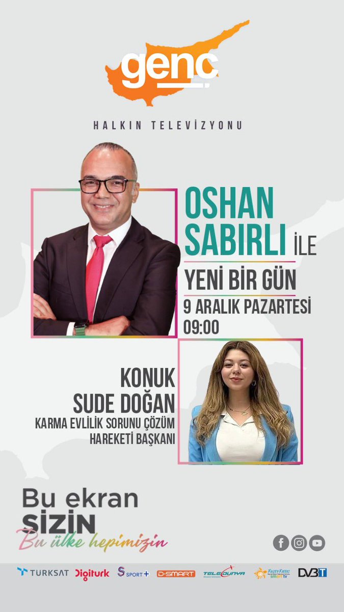 oshansabirli's tweet photo. Karma Evlilik Sorunu Çözüm Hareketi Başkanı Sude Doğan stüdyo konuğum olacak. Merak edilen bir çok konuyu masaya yatıracağız. Sizin de sorularınızı bekliyoruz… https://t.co/8YgSaGOnpo
