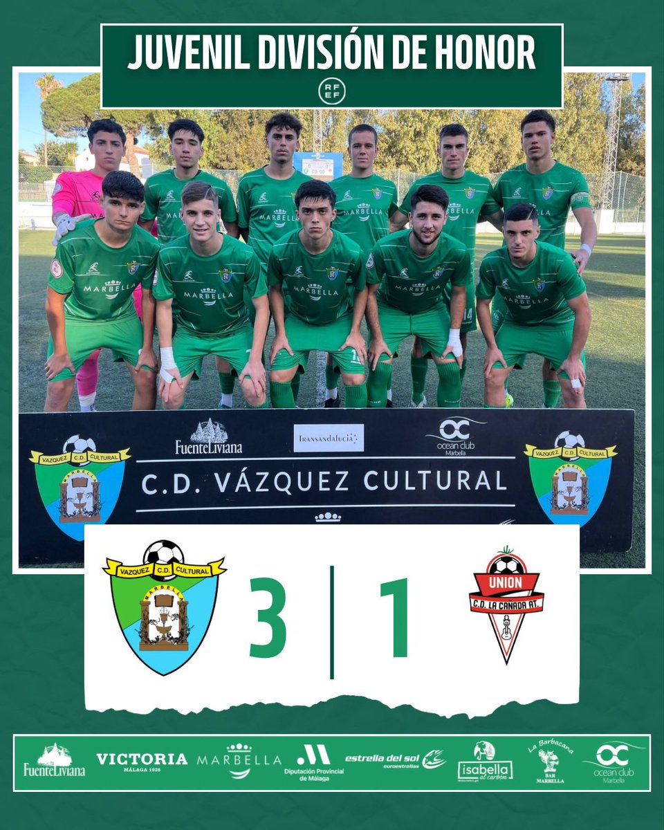 🙌🏼 FINAAAAL

✅ Victoria de mucho mérito de nuestros verdes en el Carlos Sánchez Navarro

🍍 Enorme trabajazo

3️⃣ CD Vázquez Cultural
1️⃣ La Cañada Atco.