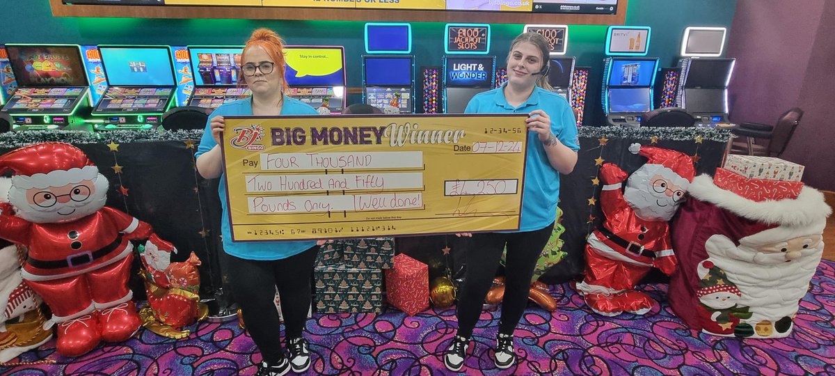 BJsBingoKitts's tweet photo. Congrats 🥳 to last night's big money winner! 

With exciting games of bingo 🙋‍♀️ and slots 🎰 together with fantastic value food 🍔 and drinks 🍻 BJ’s, if you haven't BIN-GO! https://t.co/wz8R8xqU7I https://t.co/6qkRBRsnhI