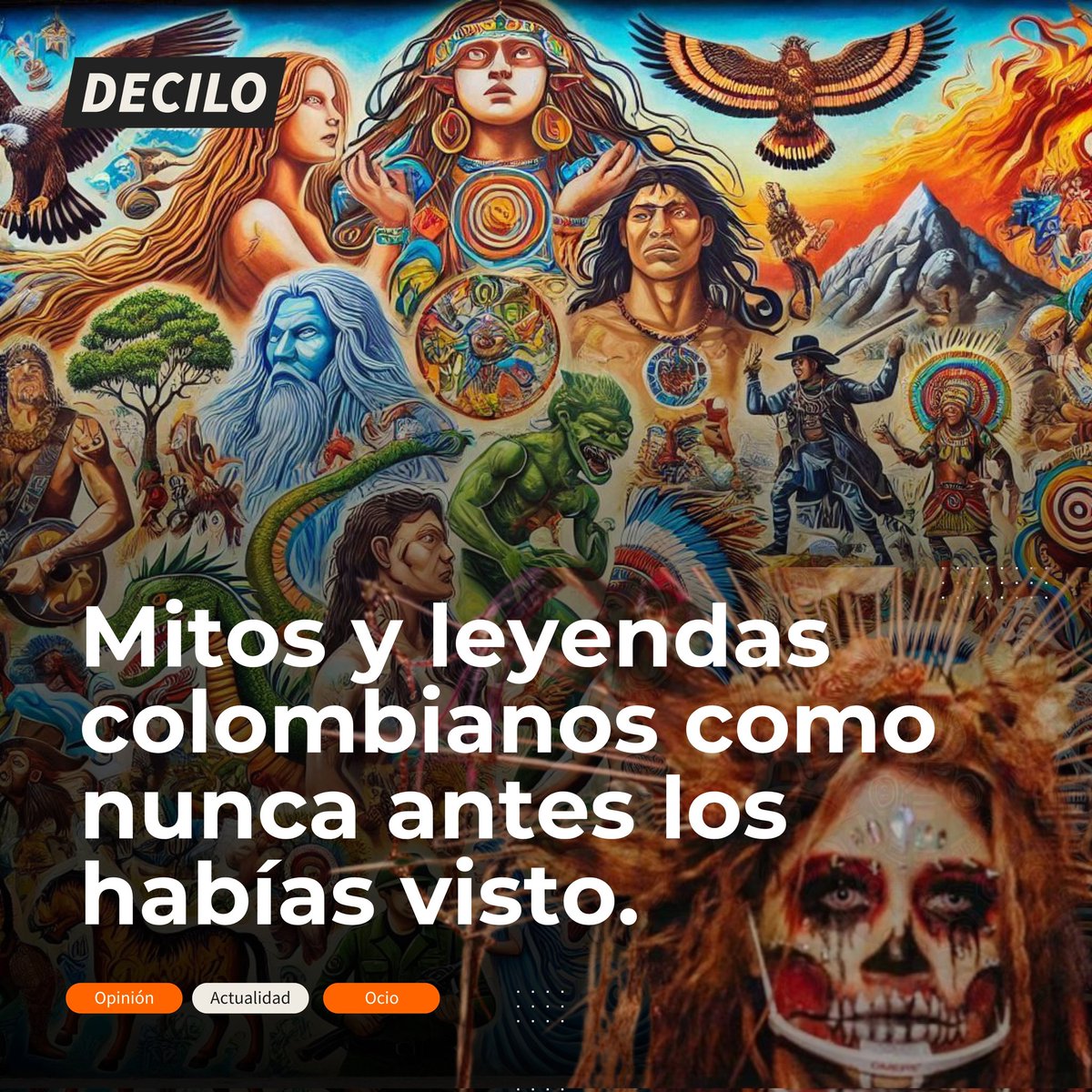 decilonews's tweet photo. Dice el mitólogo Joseph Campbell que los mitos son sueños colectivos y seguramente por eso se parecen tanto, a pesar de las diferencias culturales.

En Medellín, hace 50 años se celebra el Desfile de Mitos y Leyendas, pero sus personajes son mucho más antiguos. https://t.co/pE0kSSAVft