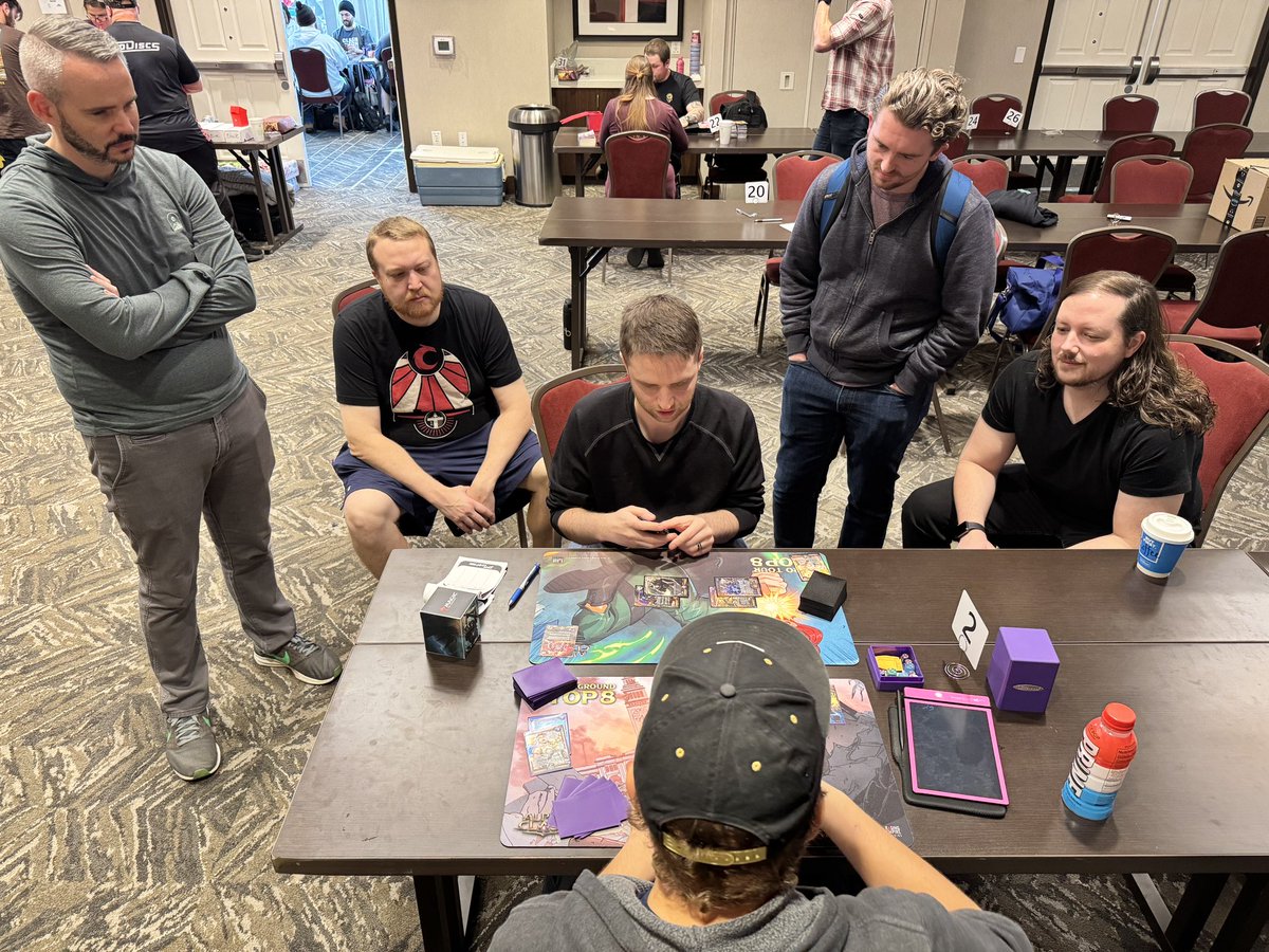 Zach Bunn (@zachbunn) on Twitter photo Watching <a href="/Hadesblade/">Michael Hamilton</a> vs <a href="/MoBogsly/">MoBogsly</a> in the semis of the first <a href="/AlphaClashTCG/">Alpha Clash</a> Pro Tour. Phenomenal game 1 so far and some really classy play from both players!
Photo credit <a href="/JugglinJosh/">Josh Horton</a>. Watching <a href="/Hadesblade/">Michael Hamilton</a> vs <a href="/MoBogsly/">MoBogsly</a> in the semis of the first <a href="/AlphaClashTCG/">Alpha Clash</a> Pro Tour. Phenomenal game 1 so far and some really classy play from both players!
Photo credit <a href="/JugglinJosh/">Josh Horton</a>.