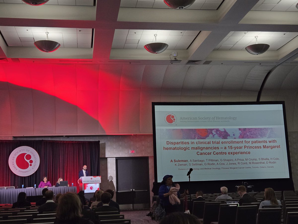 I am very grateful to have been given the opportunity to present our study at #ASH24 looking at disparities in clinical trial enrolment at <a href="/pmcancercentre/">Princess Margaret Cancer Centre</a>. We found disparities in enrolment over 15 years persisted and were mostly from language and geography.