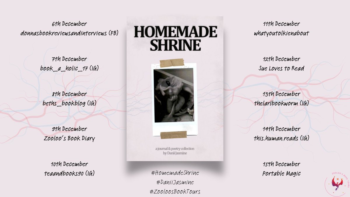 Zoé (@zooloo2008) on Twitter photo Something a bit different on the blog today. A poetry collection with a twist....Homemade Shrine by Danii Jasmine organised by <a href="/ZooloosBT/">ZooloosBookTours</a>
Two-word review : Personal journey
You can read the full review here ~ zooloosbooktours.co.uk/book-review-ho… Something a bit different on the blog today. A poetry collection with a twist....Homemade Shrine by Danii Jasmine organised by <a href="/ZooloosBT/">ZooloosBookTours</a>
Two-word review : Personal journey
You can read the full review here ~ zooloosbooktours.co.uk/book-review-ho…
