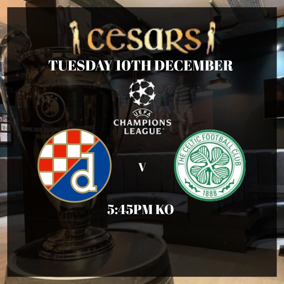 Get yourself along and support the bhoys in the Champ league. 5.45pm KO

Looking ahead to Sunday, we have <a href="/TonybhoyRay/">TonybhoyRay</a> before the game and Podgie and McGintie after. 

Big week ahead. 🍀💚