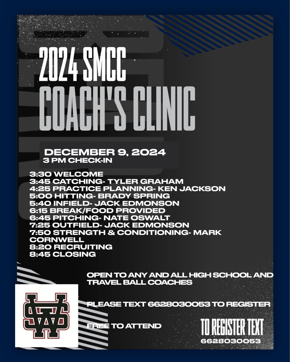 Tomorrow is our Coach’s Clinic. If interested in coming please let us know. Jedmonson@smcc.edu #PROCESS