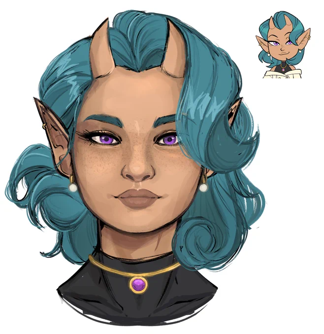 Although my style is very cartoon, I really tried to make it look "realistic". It's as close to how I visualized Ellowyn.Would you like to see someone else in this style? who? 