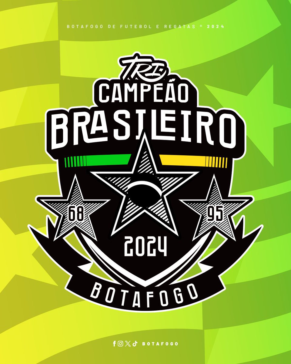 Botafogo's tweet photo. BOTAFOGO DE FUTEBOL E REGATAS TRICAMPEÃO BRASILEIRO! A HISTÓRIA TÁ FEITA! COM ORGULHO E CORAGEM! 🏆🏆🏆 #BOTAFOGOCAMPEÃO #TEMPODEBOTAFOGO https://t.co/ls2UqbBIcF