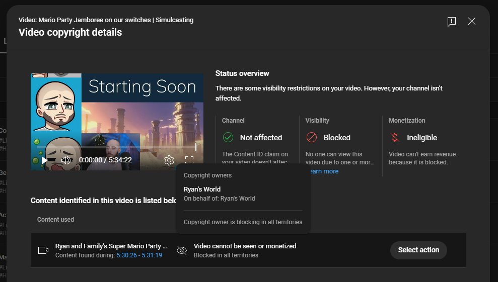 CedricPereira's tweet photo. The people at #RyansWorld or whatever are claiming ownership of my silly Mario Party Jamboree session. They do not own the copyright for this, and disputing it, considering the terrible track record, might got against me even though it shouldn't. @TeamYouTube please try to fix https://t.co/6NkONe80Kk