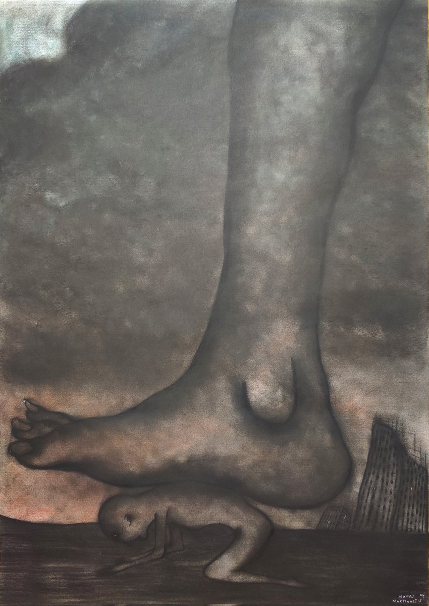 MatasMartinait's tweet photo. 50x70cm (19.6x27.5inch), charcoal/pen/pastel on paper. https://t.co/fNwDio1qwZ