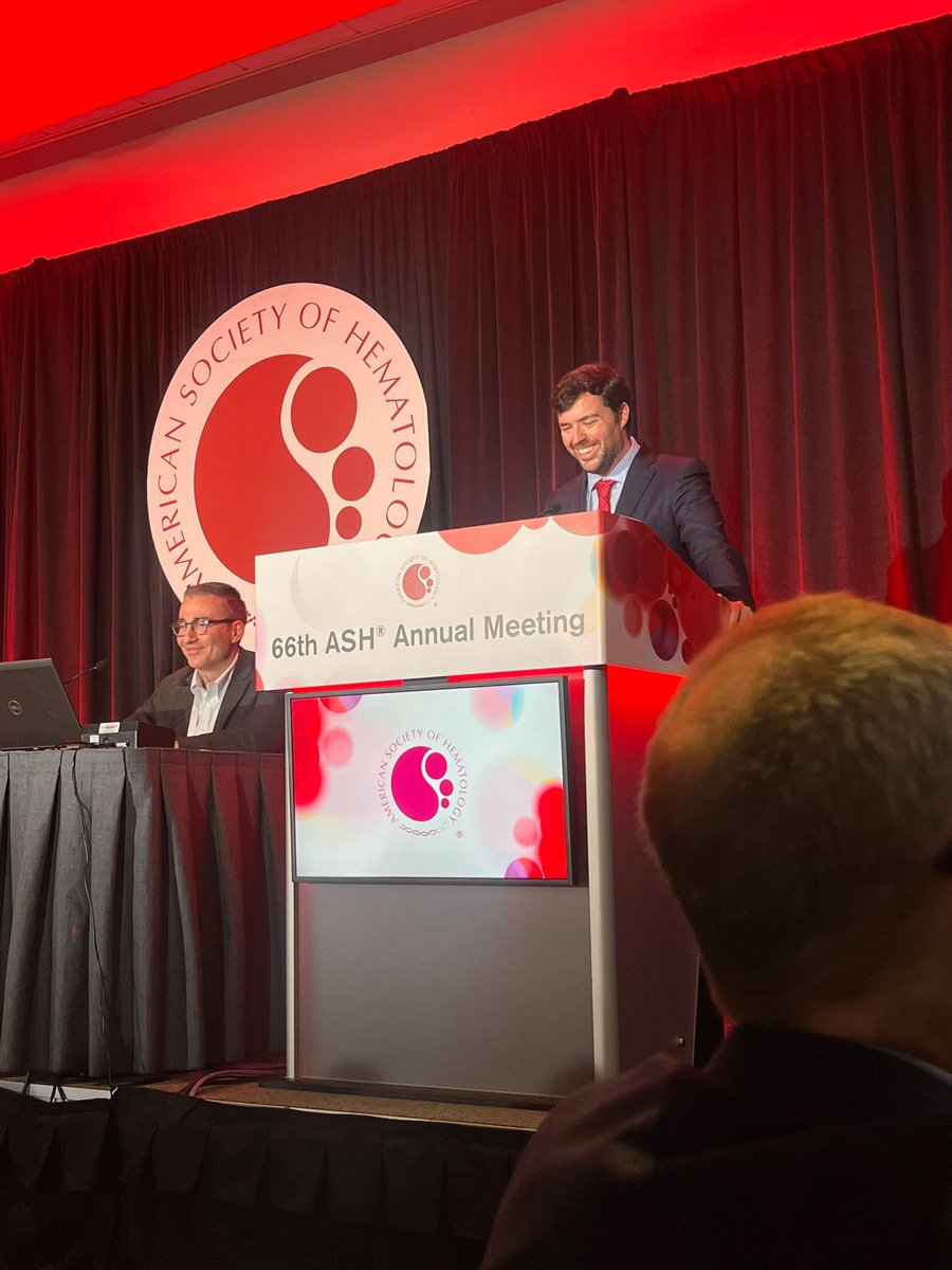 Really happy to have presented <a href="/ASH_hematology/">ASH</a> 2024 two oral presentations on behalf of the <a href="/GETH_info/">GETH</a> and <a href="/grupoCETLAM/">CETLAM</a> about the AlloHCT Refined ELN 2022 Risk Classification validation and the prognostic value of MRD in AML patients treated with VenHMA <a href="/hematoclinicbcn/">Hematologia Hospital Clínic Barcelona</a>