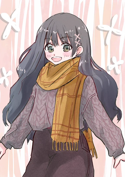 マフラーの出番がきた#イラスト #illustration 