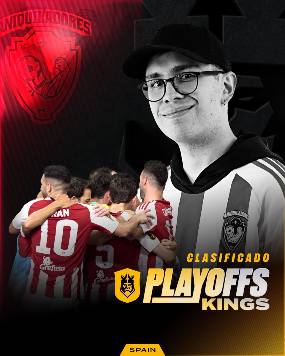 Kings League Spain (@kingsleague) on Twitter photo 💪 ESTÁN EN PLAYOFFS.
🏆 <a href="/AniquiladoresFC/">Aniquiladores FC 💪</a> consigue la última plaza en la Playoffs Week.
#KingsLeague #InfoJobs 💪 ESTÁN EN PLAYOFFS.
🏆 <a href="/AniquiladoresFC/">Aniquiladores FC 💪</a> consigue la última plaza en la Playoffs Week.
#KingsLeague #InfoJobs