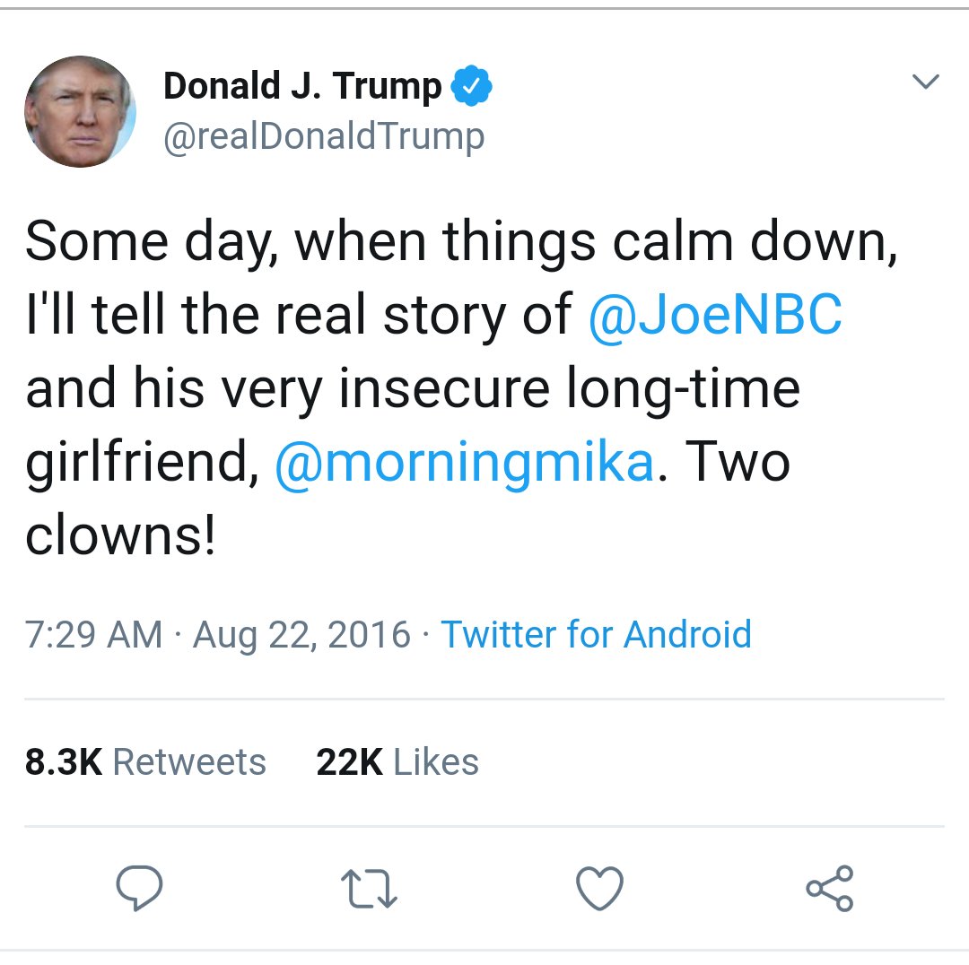 kjw2001's tweet image. They could've saved money and had @JoeNBC @Morning_Joe Scarborough ask the questions when he was down at #MaraLardo with "his very insecure longtime girlfriend" aka @morningmika, sucking up for a New Years Eve invite. 
Joe need to grow a set and tell on himself. #TruthIsFreedom.