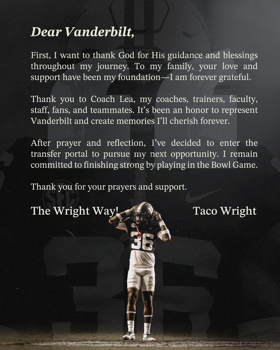 Alan (Taco) Wright (@thetacowright) on Twitter photo Thank You Vanderbilt University⚓️🖤 Thank You Vanderbilt University⚓️🖤