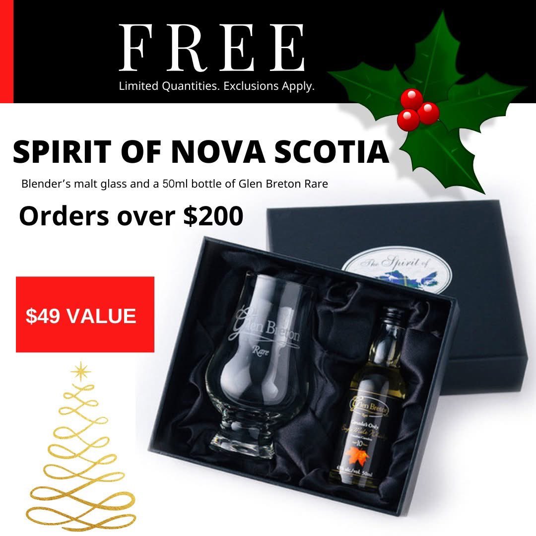 Free 19 year old mini gift pack with orders over $200 while supplies last!  (Canadian shipments only).
glenbretonwhisky.com