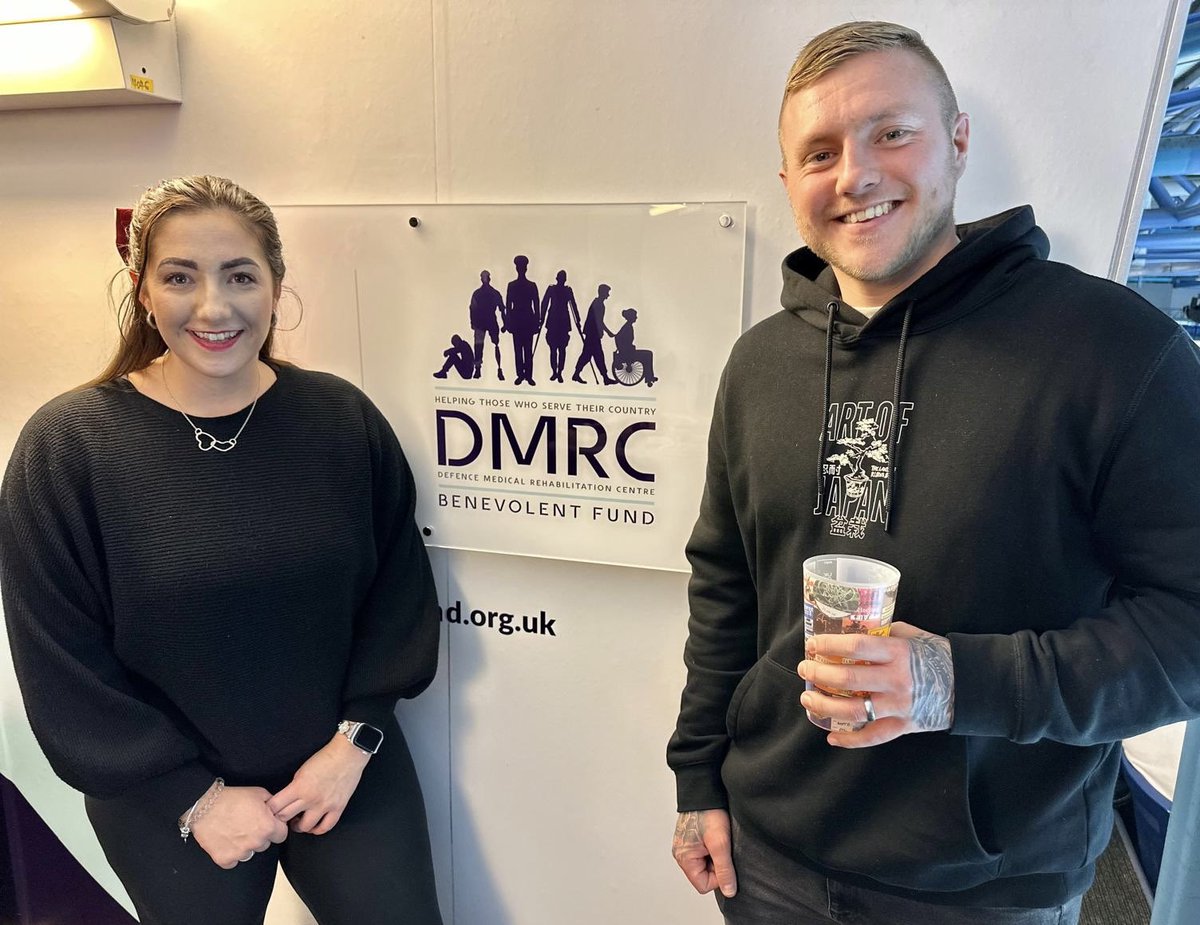 dmrc_benfund's tweet photo. Fantastic afternoon watching @PanthersIHC v @cardiffdevils &amp; hear the post match debrief in the @nottinghamarena Green Room. Time for DMRC patients to rest &amp; reset ahead of the rehab week.🏒💜🏒#HelpingThoseWhoServeTheirCountry https://t.co/bFbHTG3MV6