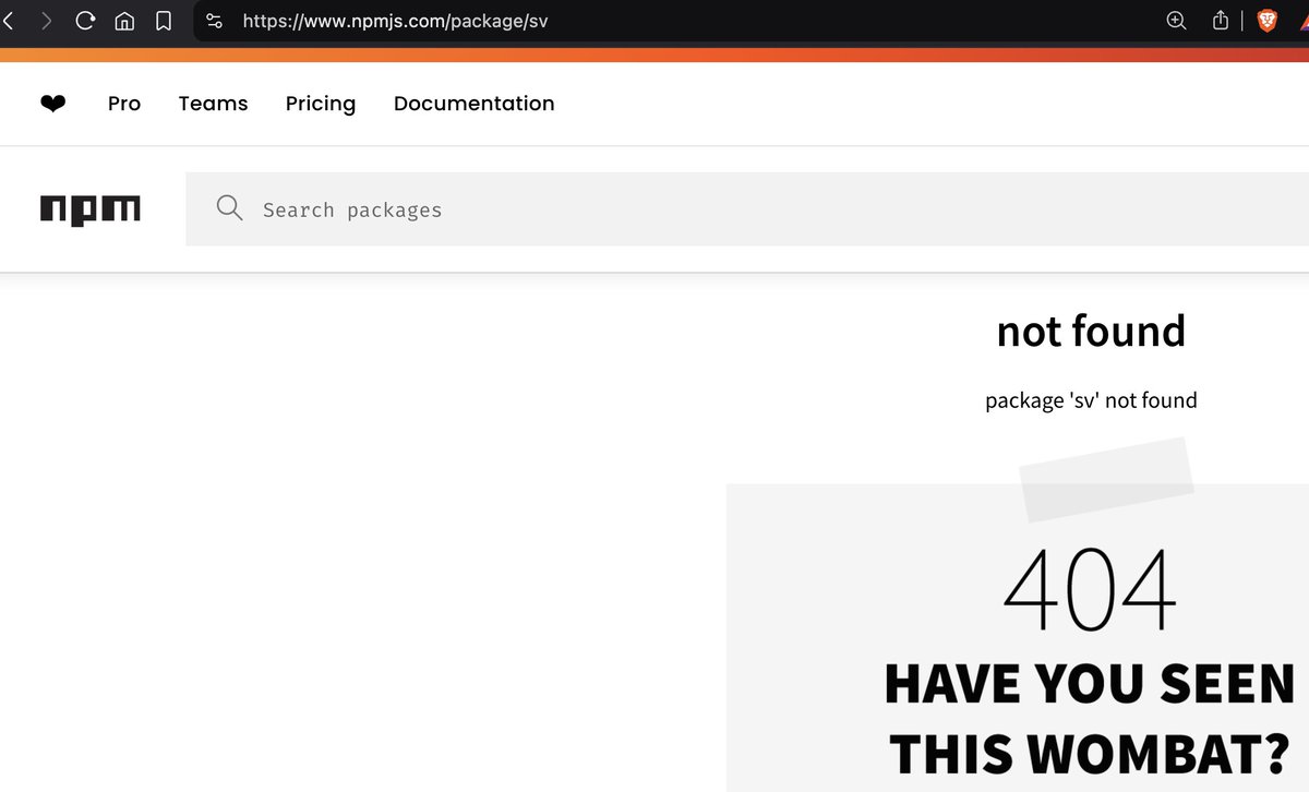 omkar_p's tweet photo. Hey @sveltejs, the CLI seems to to have vanished from NPM registry atm. https://t.co/zVWRzXP7l4