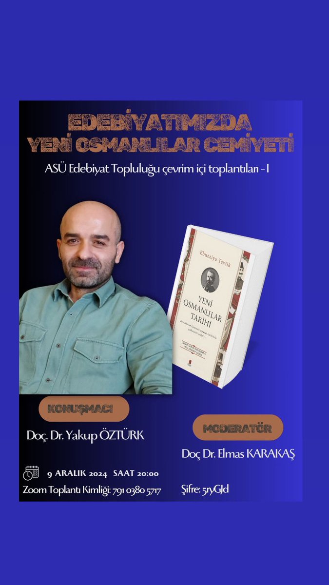 asuedebiyat's tweet photo. ASÜ Edebiyat Topluluğu çevrim içi toplantıları-1 
#Asü @aksarayedutr #YakupÖztürk https://t.co/z2uhyc7Ubf