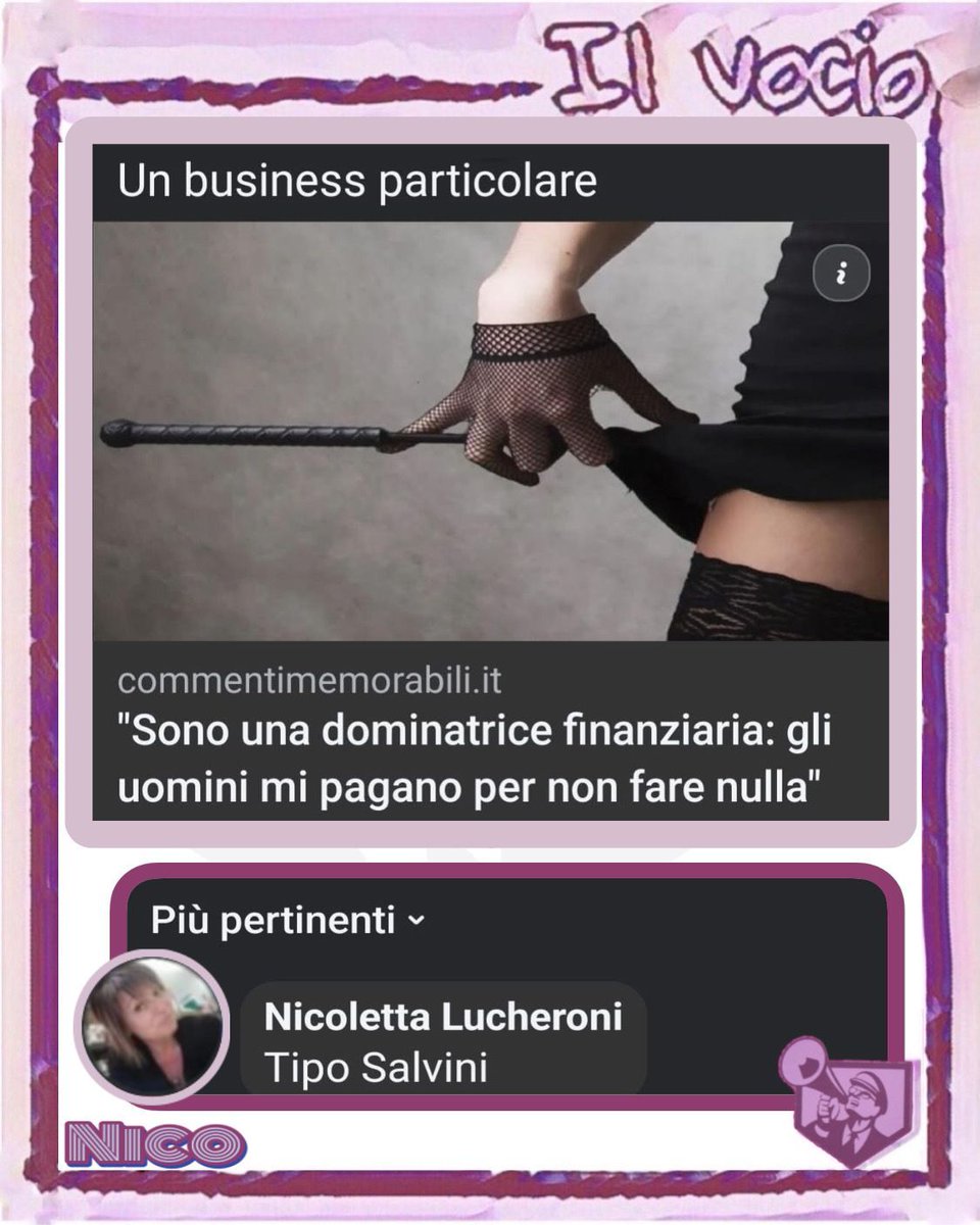 ilvocio's tweet photo. Nico @NicolettaLicher #8dicembre #ilvocio #dominatrice #finanze #uomini #pagare #lavoro #Salvini #nullafacente https://t.co/OsY20dfJ43