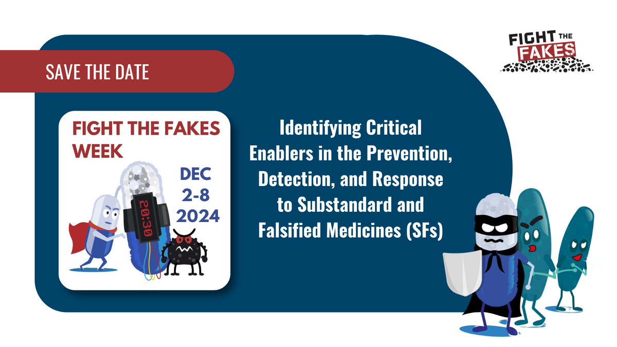 As #FightTheFakes Week concludes, continue to report #FakeMeds to keep patients safe and secure the global medicines supply chain.

📖 Read the <a href="/FightTheFakes/">Fight the Fakes Alliance</a> newsletter for more in-depth stories on how partners are working to #StopFakeMeds worldwide 👉 ow.ly/Cqay50Un1Ho