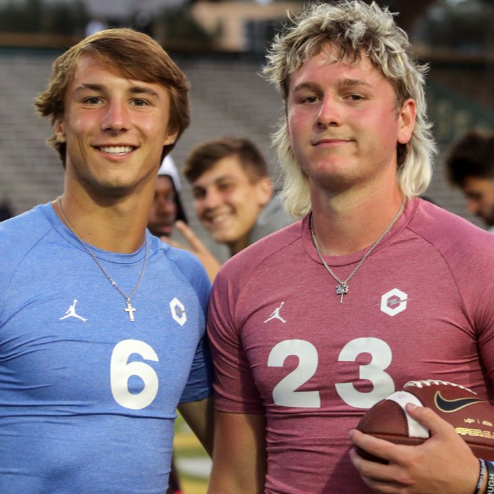 The last time Quinn Ewers and Cade Klubnik faced off… it was in the Texas HS State Championship 👀

Cade Klubnik’s team came out on top.

Stats:

Quinn Ewers:

• 23/39
• 351 Yards
• 3 TDs
• 2 INTs, 1 fumble

Cade Klubnik:

• 18/20
• 220 Pass Yds
• 97 Rush Yds
• 1 TD