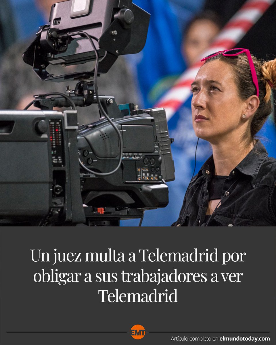 elmundotoday's tweet photo. Un juez multa a Telemadrid por obligar a sus trabajadores a ver Telemadrid: https://t.co/3wqMSLw2iN https://t.co/NJDGLDfnu2