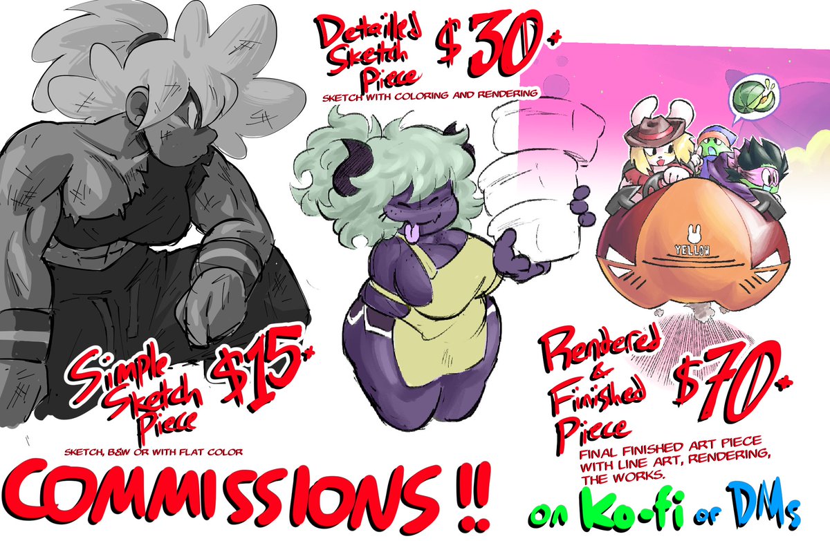 Im available for COMMs!

DM me or check my Ko-fi to make a request!!