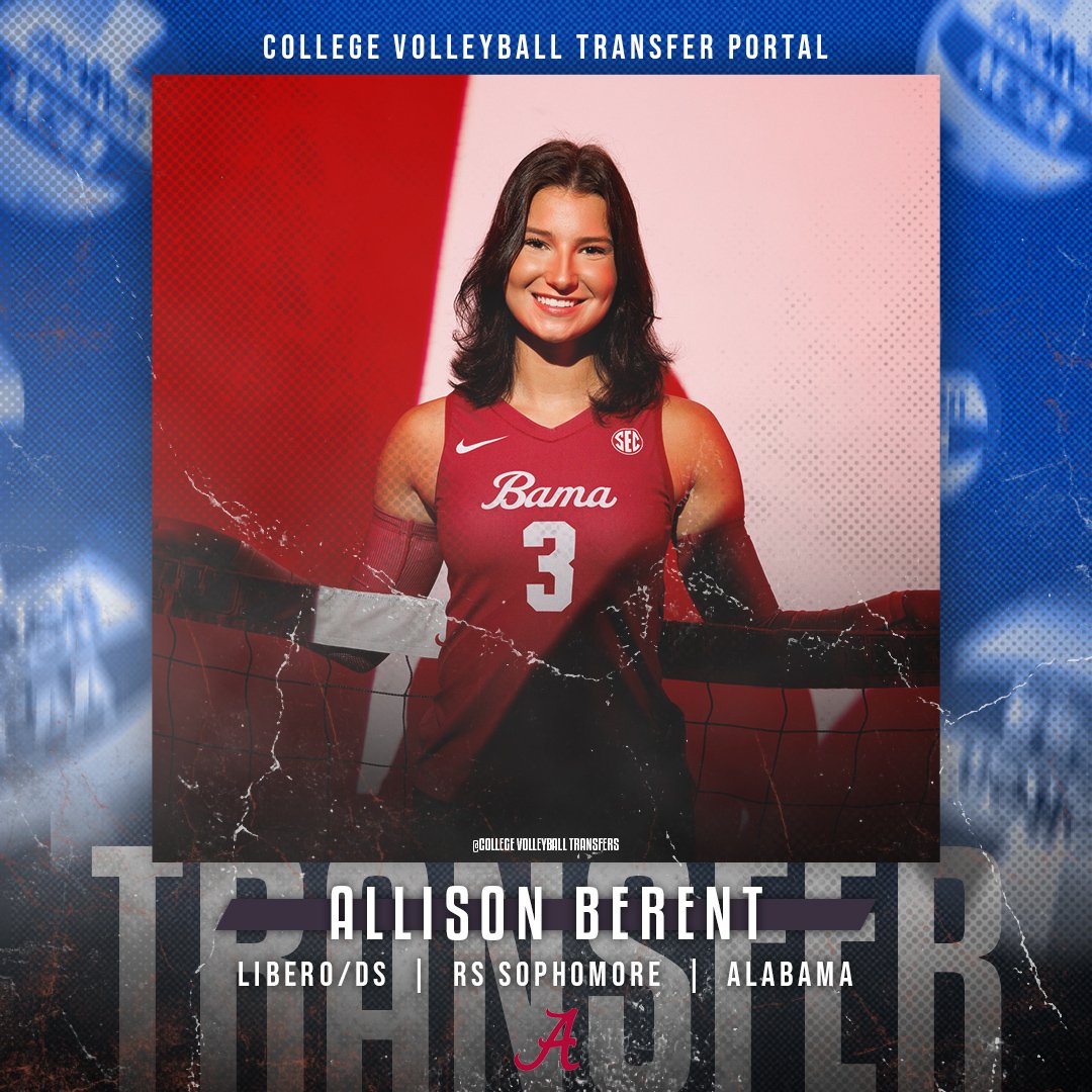 College VBall Transfers (@cvbtransfers) on Twitter photo 𝗜𝗻 𝗧𝗵𝗲 𝗣𝗼𝗿𝘁𝗮𝗹
✏️: Allison Berent
🏐: Libero/DS
🎓: RS Sophomore
📍: Alabama
❌: <a href="/allisonberent/">Allison Berent</a>
#CollegeVBTransfers | #NCAAWVB 𝗜𝗻 𝗧𝗵𝗲 𝗣𝗼𝗿𝘁𝗮𝗹
✏️: Allison Berent
🏐: Libero/DS
🎓: RS Sophomore
📍: Alabama
❌: <a href="/allisonberent/">Allison Berent</a>
#CollegeVBTransfers | #NCAAWVB