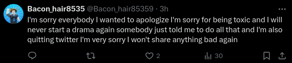 JarrodCross11's tweet photo. Bacon other ALT account @Bacon_hair85359 Failed to make a response, only mentions being "Toxic" N not the NSFW, Adding Vokin, being racist or ANYTHING! Horrible response and decides to QUIT💀 https://t.co/KuP035BvqC