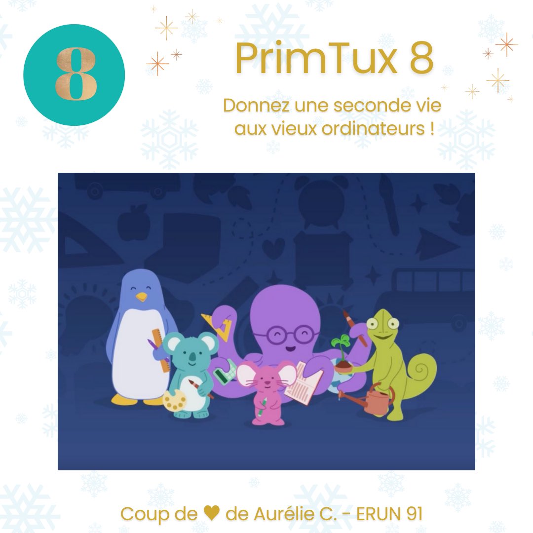 ✨PÉPITE 8 – PRIMTUX8✨

Aurélie #ERUN91 a choisi de présenter PrimTux8
- système d’exploitation libre et gratuit
- dédié à l’apprentissage
- conçu par des professionnels de l’éducation
- pour l’école et la maison

🔗acver.fr/pepites2024 
Case 8