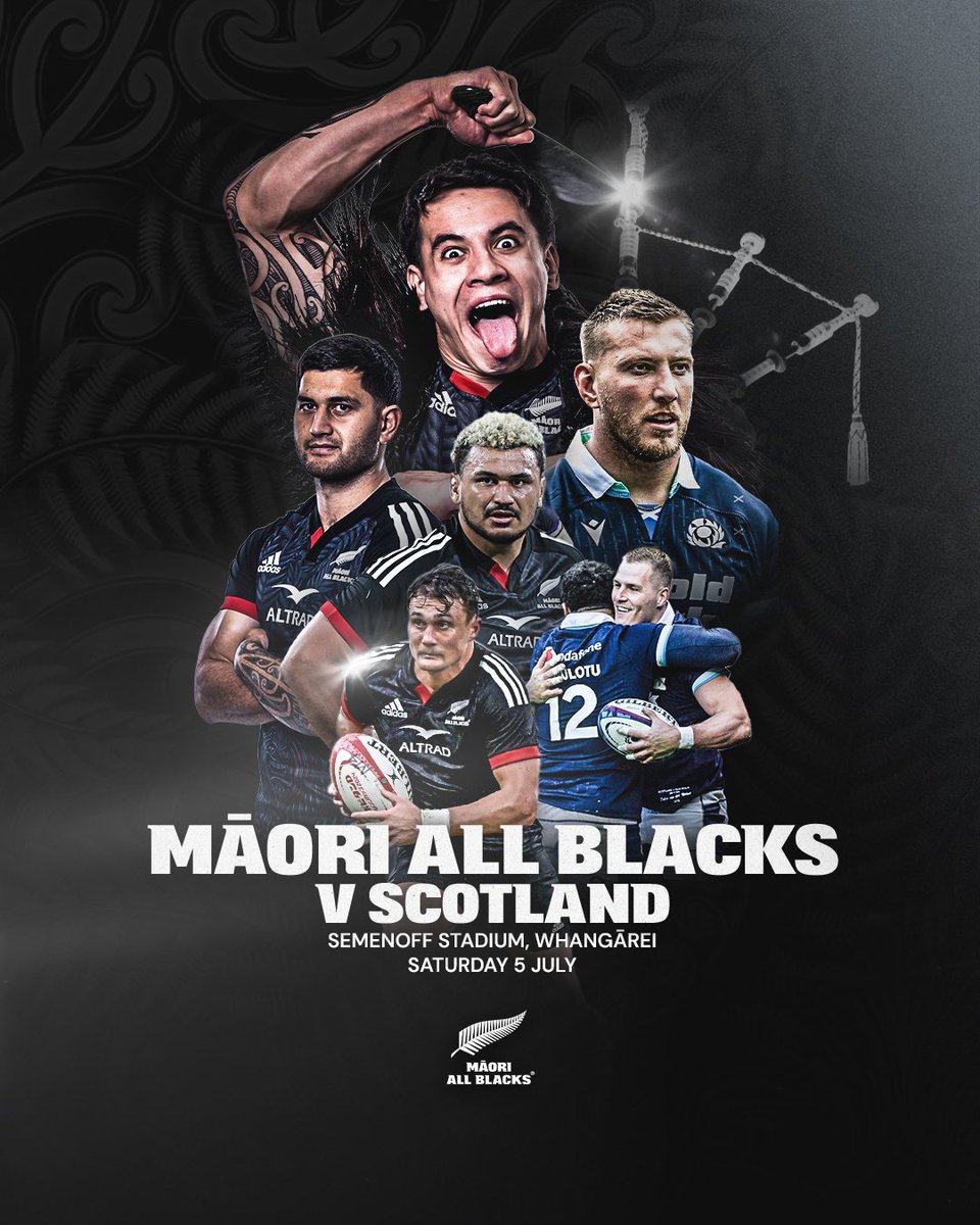 A historic match on the horizon! Māori All Blacks v Scotland in Aotearoa next July 🔥

📍July 5th 2025. Semenoff Stadium, Whangārei

#MāoriAllBlacks