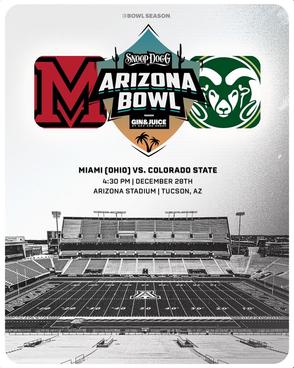 Bowl Season (@bowlseason) on Twitter photo π¨ITβS OFFICIALπ¨@MiamiOHFootbal will face <a href="/CSUFootball/">Colorado State Football</a> in the <a href="/theARIZONABOWL/">The Snoop Dogg Arizona Bowl By Gin & Juice</a>
#BowlSeason #CFB #CollegeFootball #RamGrit #CSURams #LoveAndHonor #MiamiOH π¨ITβS OFFICIALπ¨@MiamiOHFootbal will face <a href="/CSUFootball/">Colorado State Football</a> in the <a href="/theARIZONABOWL/">The Snoop Dogg Arizona Bowl By Gin & Juice</a>
#BowlSeason #CFB #CollegeFootball #RamGrit #CSURams #LoveAndHonor #MiamiOH