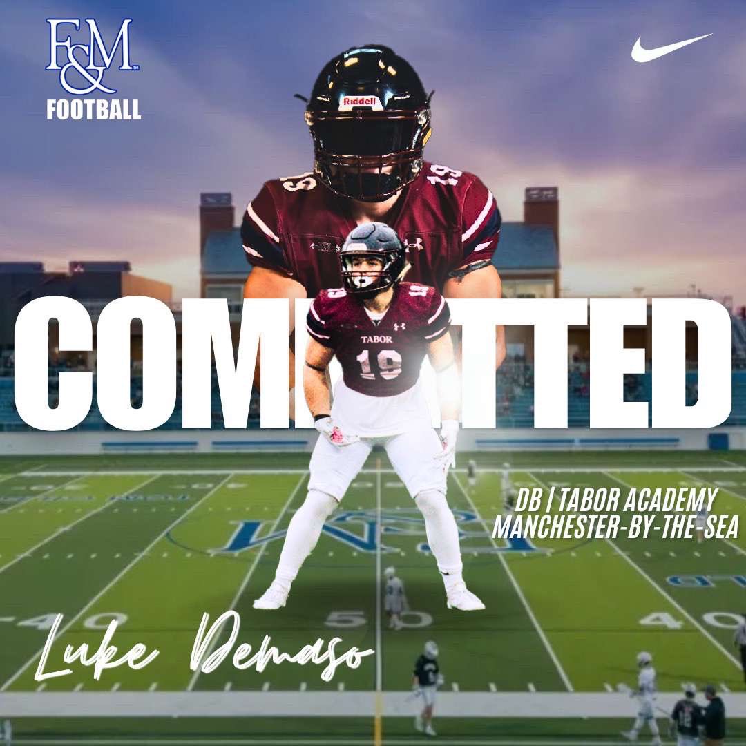 Luke Demaso (@demasoluke) on Twitter photo I am excited to announce my commitment to further my academic and athletic career at Franklin & Marshall College! Thank you to <a href="/Coach_Blu/">Tom Blumenauer</a> for all of your support along with all of the F&M football coaches through this process.
Also a huge thank you to all of the coaches who I am excited to announce my commitment to further my academic and athletic career at Franklin & Marshall College! Thank you to <a href="/Coach_Blu/">Tom Blumenauer</a> for all of your support along with all of the F&M football coaches through this process.
Also a huge thank you to all of the coaches who