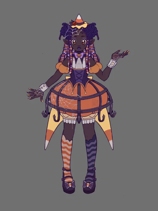 my girlfriend made a christmas theme druid and here's my halloween patron warlock to match  