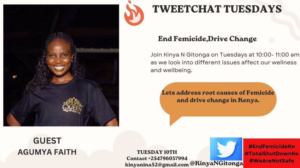 faithagumya's tweet image. Honored to be a part of this. This is a topic so close to my heart, it's time to raise our voices for those who can’t. Together, we can create a safer future for women everywhere. Join me this Tuesday.
#EndFemicideKe
#IAmSorry
#TotalShutDownKe
#WeAreNotSafe