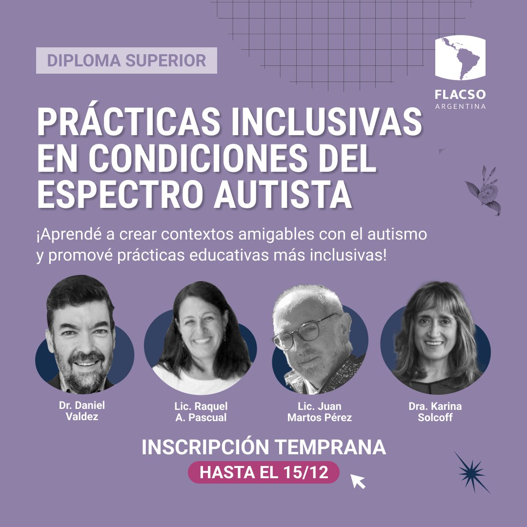🌈 ¡Transformá el aprendizaje con herramientas inclusivas.! En este Diploma, adquirirás estrategias innovadoras  para enfrentar los desafíos de la inclusión y mejorar tus prácticas.
🎁 Inscribite antes del 15/12 para obtener beneficios exclusivos: aprendizaje.flacso.org.ar/practicas-incl…