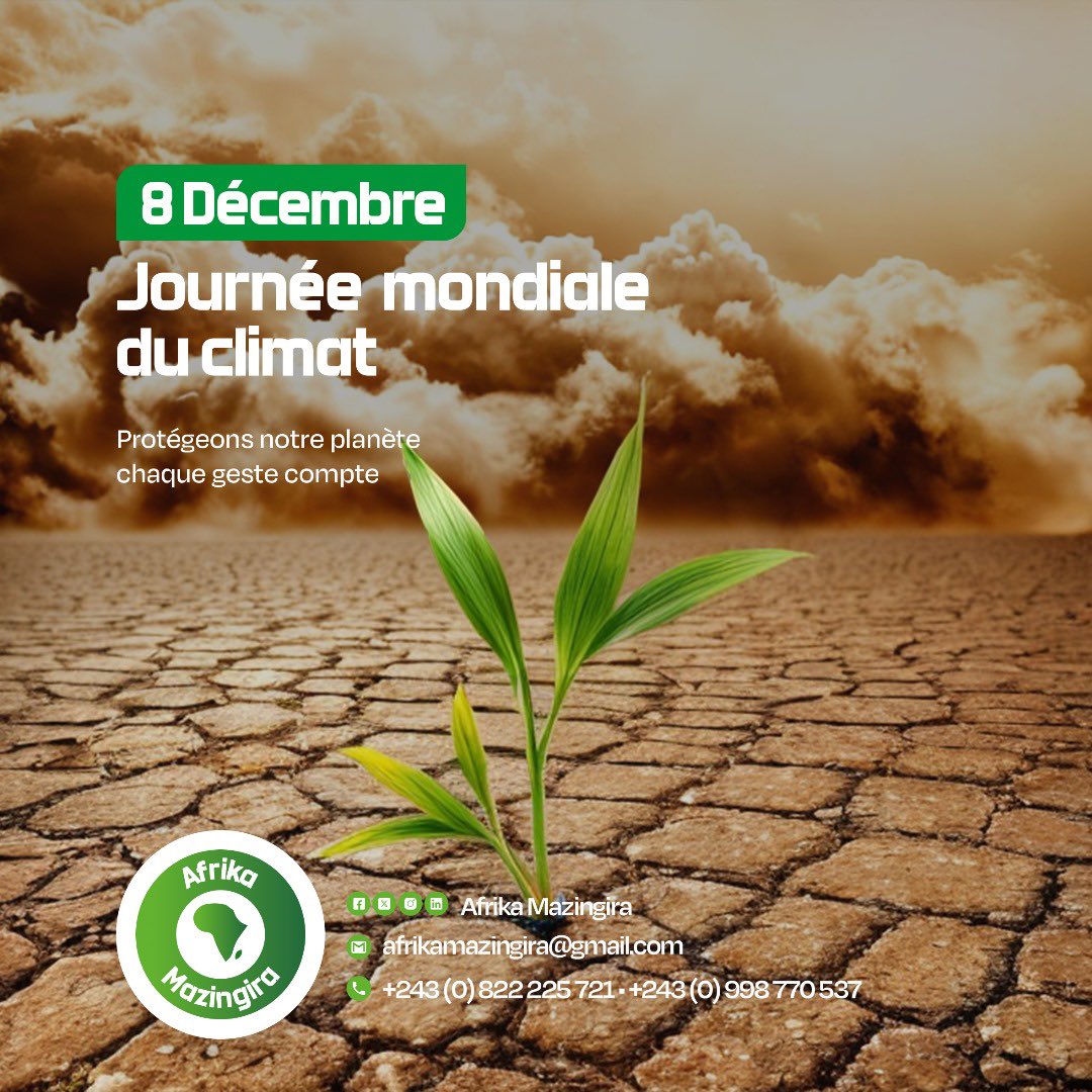 AfrikaMazingira's tweet photo. Aujourd’hui, c’est la journée mondiale du climat. 

N’oublions pas, face au changement climatique, chaque action, aussi petite soit-elle contribue à la préservation de notre environnement. 

Unissons nos forces pour relever les défis liés au climat et assurer la protection de notre planète.

#JournéeMondialeDuClimat #Climat #ActionPourLeClimat #JournéeDuClimat #Environnement #Nature #Terre #Climate #ClimateDay