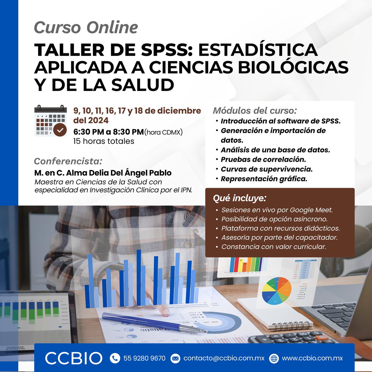 CCBIOmx's tweet photo. Iniciamos la semana con nuevos cursos ¡No te quedes fuera!
📲 WhatsApp: https://t.co/n5YINBuxJN
📧 contacto@ccbio.com.mx
🌐 https://t.co/1Fl2KUaBxm
📞 55 9280 9670
#ccbio #CursosOnline #Ciencia #Salud #SPSS #IndustriaAlimentaria #IndustriaFarmacéutica https://t.co/gNb6bhcONo