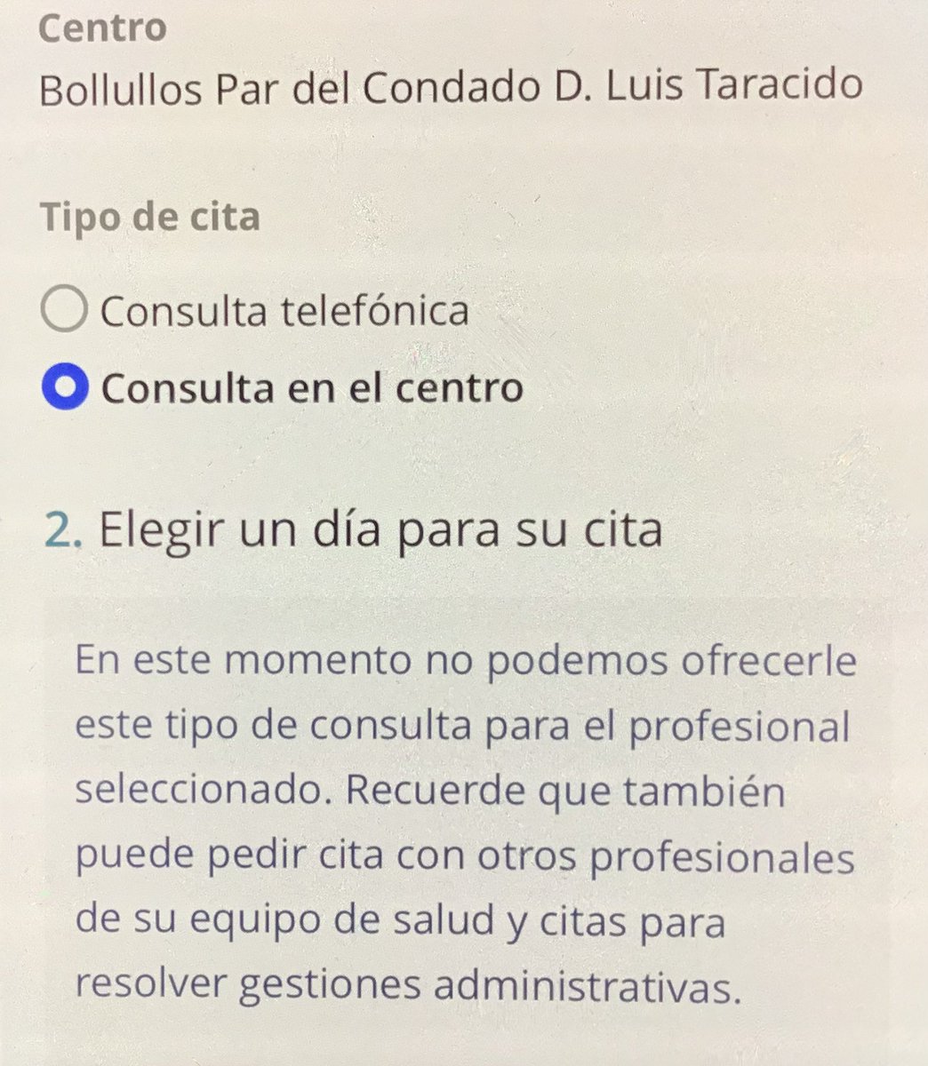 LittleSpaiky's tweet photo. Esto es lo que te encuentras en la app de Salud Andalucía al intentar coger una cita (reiteradamente) para una persona de 77 años.
El teléfono descolgado sin atenderse, colas en la puerta desde las 5:30 de la mañana para coger cita, pero las consultas vacías.
Basta ya.
@saludand https://t.co/DO3URxN6IH